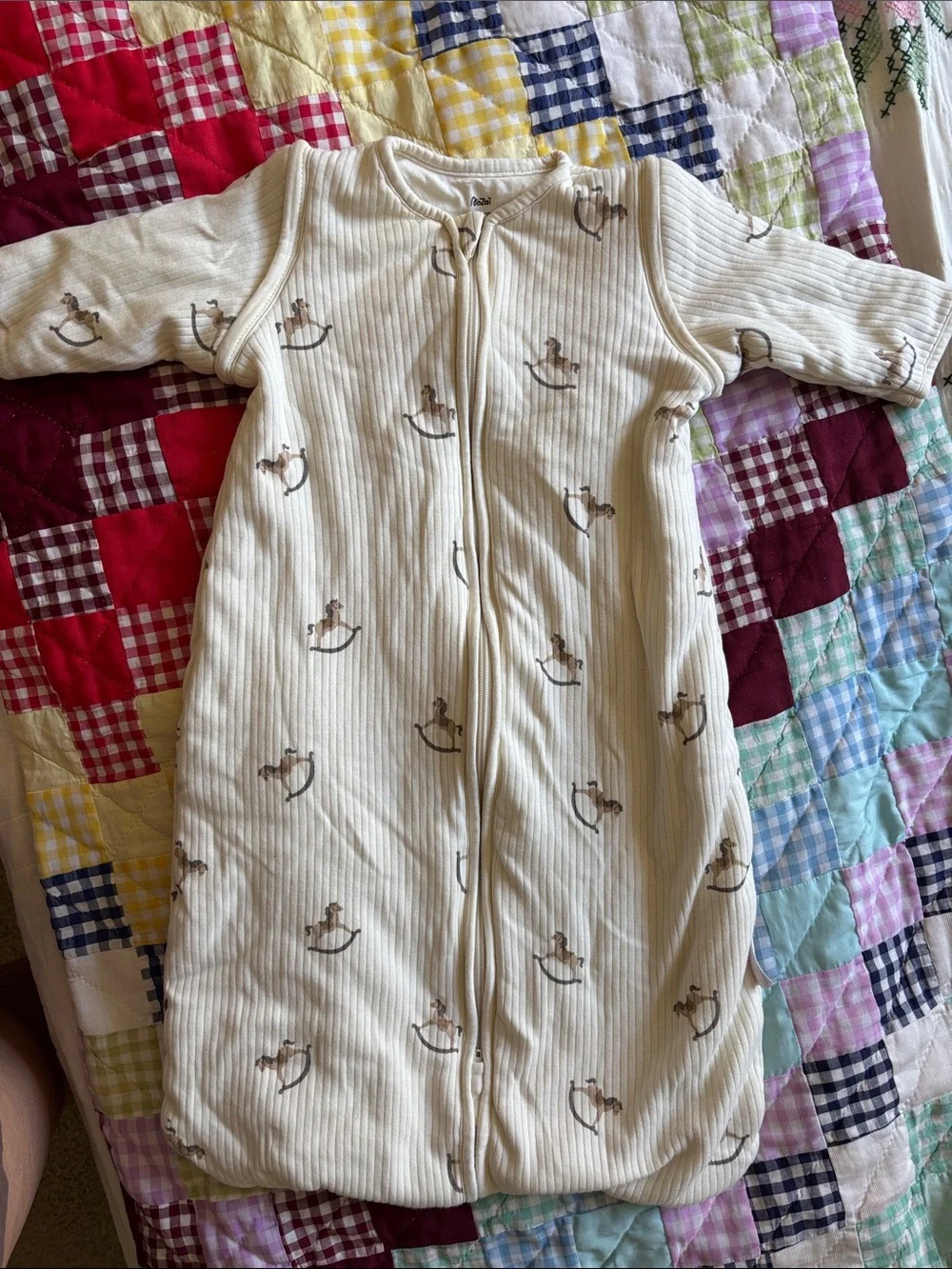 Cream Rocking Horse Sleep Sack 2.5 Tog 100% Cotton
